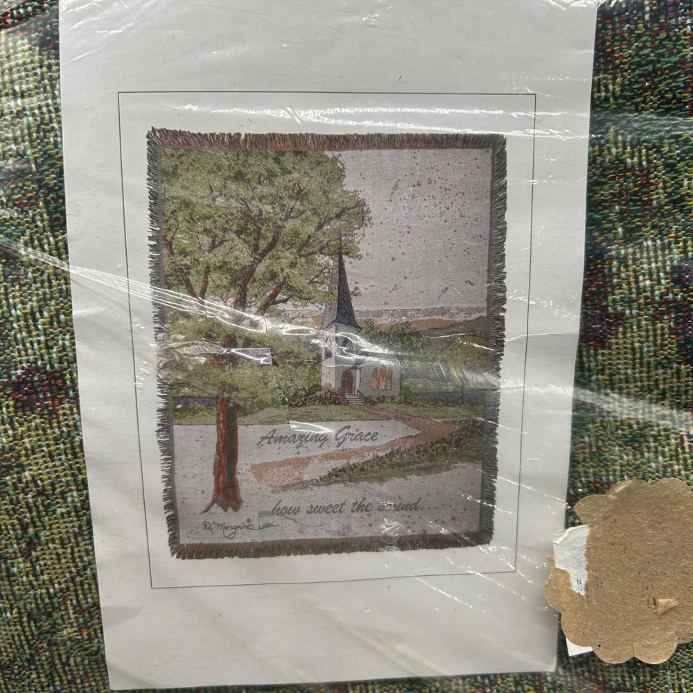 Amazing Grace Tapestry‎ Throw 50x60 Church Tree Caring Keepsakes D Morgan New